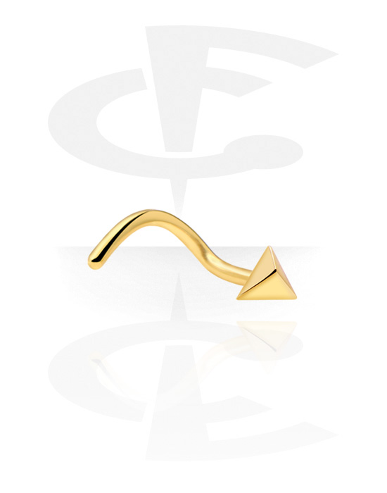 Nose Jewellery & Septums, Curved nose stud (surgical steel, gold, shiny finish), Gold Plated Surgical Steel 316L