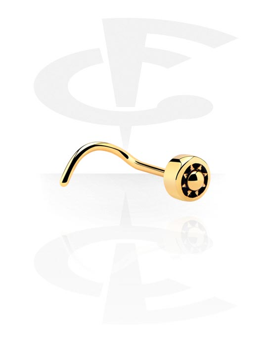 Nakit za nos in septum, Curved Nose Stud, Gold Plated