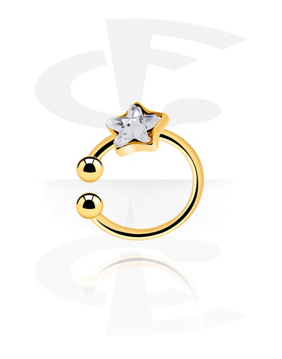 Falešné piercingové šperky, Fake Nose Ring, Pozlacená chirurgická ocel 316L