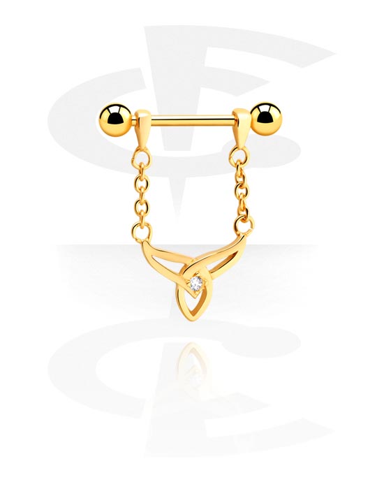 Piercingové šperky do bradavky, Činka do bradavky, Chirurgická ocel 316L pozlacená růžovým zlatem
