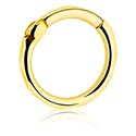 Anéis piercing, Multi-purpose clicker (aço cirúrgico, ouro, acabamento brilhante), Aço cirúrgico 316L banhado a ouro