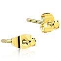 Øredobber, Øredobber med krystallsteiner, Gullbelagt kirurgisk stål 316L