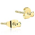 Pendientes, Pendientes con brillantes, Acero quirúrgico 316L chapado en oro