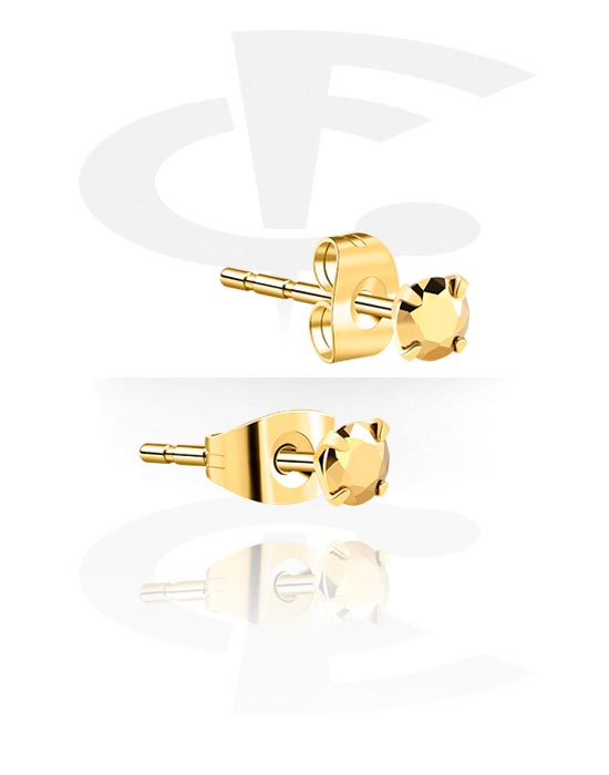 Earrings, Studs & Shields, Ear Studs, Gold Plated Surgical Steel 316L