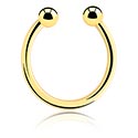 Faux piercings, Faux septum, Acier chirugical 316L ,  Plaqué or