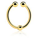 Faux piercings, Faux septum, Acier chirugical 316L ,  Plaqué or