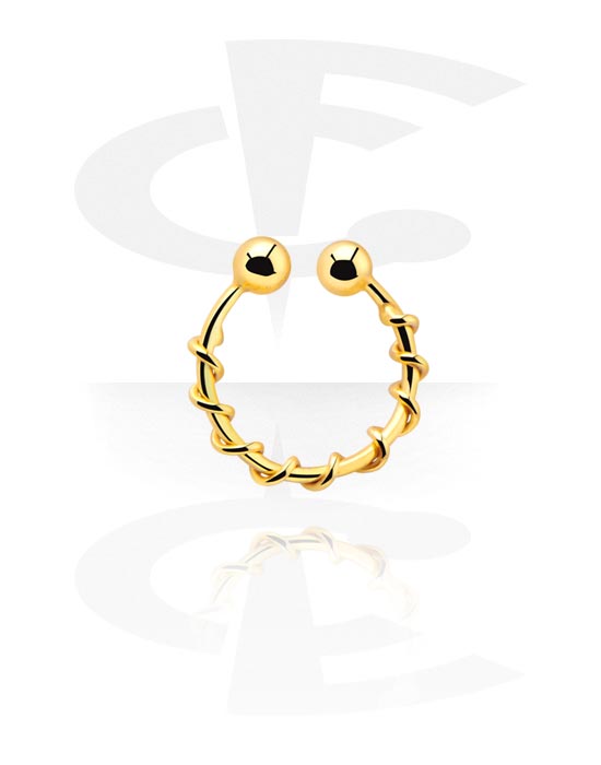 Imitacja biżuterii do piercingu, Fake Nose Ring, Gold Plated