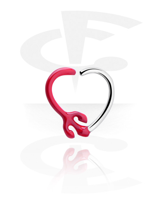 Rinke, Neskončni obroček v obliki srca (kirurško jeklo, srebrn, sijoč zaključek)