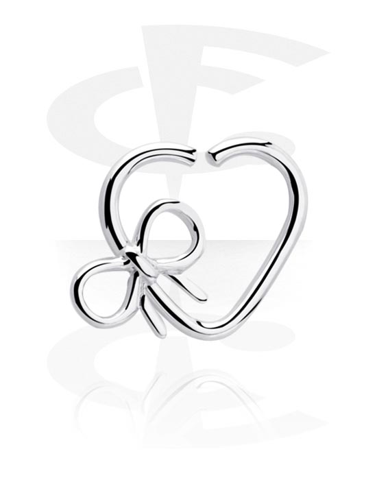 Piercingringar, Heart-shaped continuous ring (surgical steel, silver, shiny finish), Kirurgiskt stål 316L