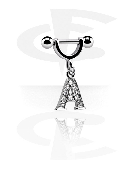 Helix & Tragus, Helix Piercing with charm, Surgical Steel 316L, Plated Brass