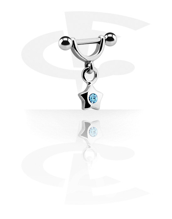 Helix & Tragus, Helix Shield with charm, Surgical Steel 316L, Plated Brass
