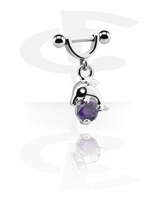Helix & Tragus, Helix Shield with Charm, Surgical Steel 316L