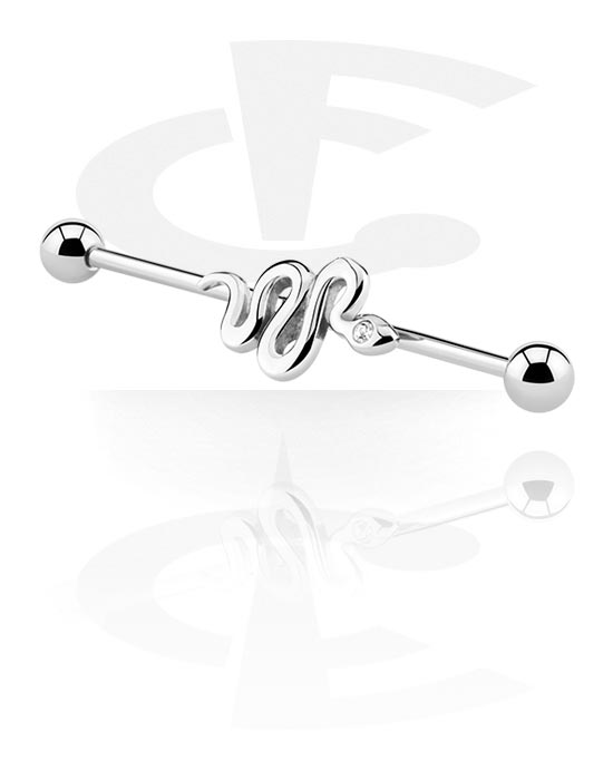 Barbells, Industrial Barbell with snake design, Surgical Steel 316L
