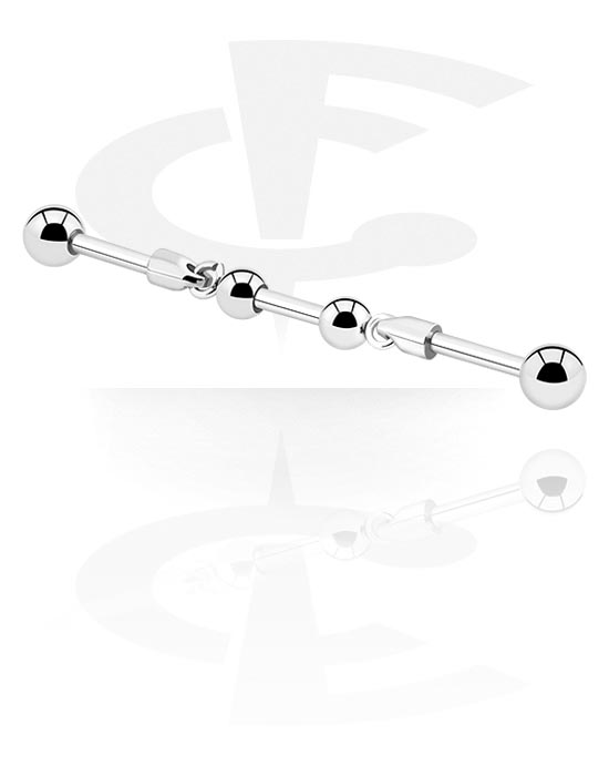 Barre De Piercing M. Jack - Acier Chirurgical 316L - Calibre 14, Longueur 16mm - Balle 6mm