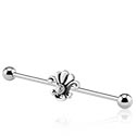 Barbells, Industrial Barbell with crystal stone, Surgical Steel 316L