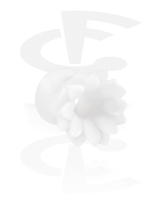 Tunnelit & plugit, Kaksinkertainen flared-tunneli (luu) kanssa kukkadesign, Luu