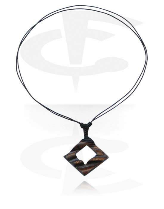 Nyakláncok, Pendant with Leather String, Antique Horn