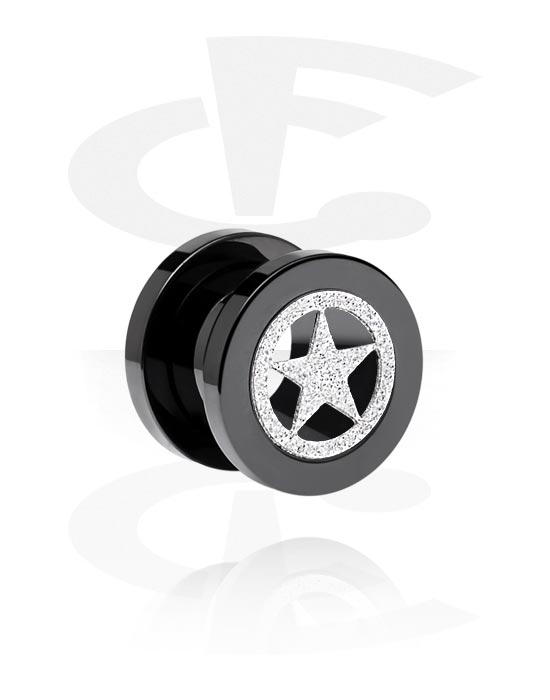 Tunnels & Plugs, Black Tunnel, Surgical Steel 316L