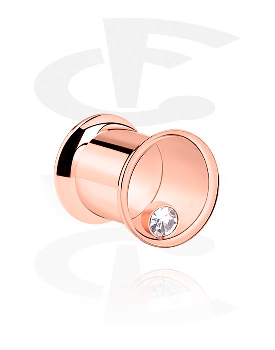 Tunneler & plugger, Double Flared Tube, Rose Gold Plated Steel