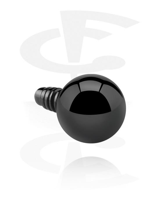 Golyók, tűk és egyebek, Ball for internally threaded pin (surgical steel, black, shiny finish), Fekete sebészeti acél, 316L
