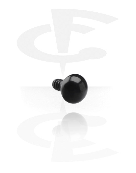 Kuler og staver ++, Black Steel Ball for Internally Threaded Pins, Surgical Steel 316L