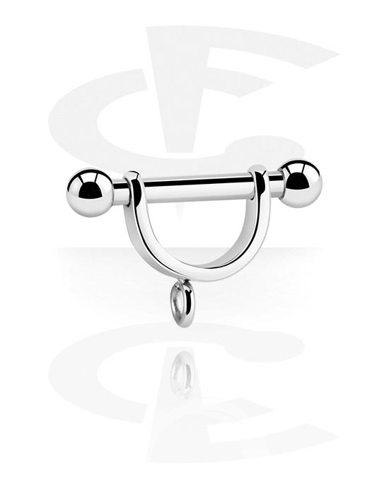 Palline, barrette e altro, Piercing-Shield intimo con anellino per accessori, Acciaio chirurgico 316L