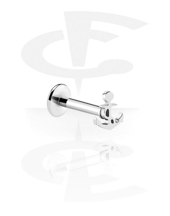 Labrets, Internally Threaded Labret with anchor attachment, Surgical Steel 316L