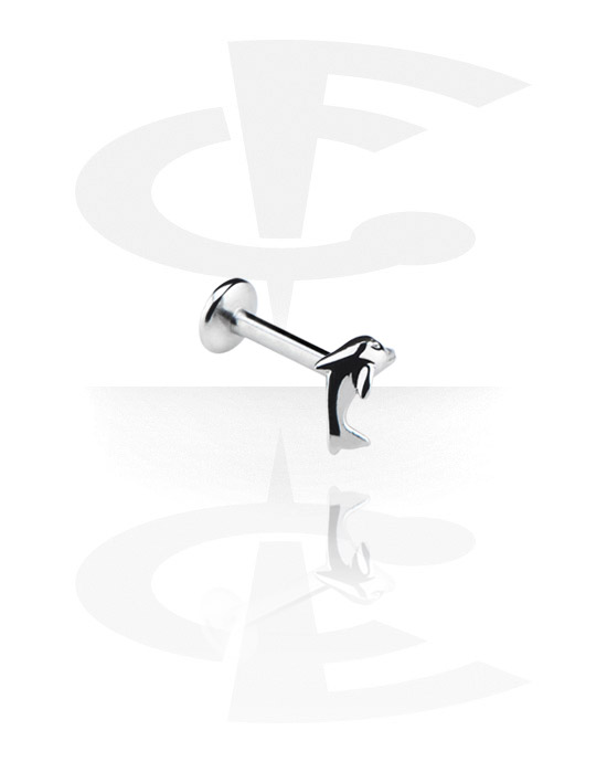Labreti, Internally Threaded Micro Labret with Steel Cast Attachment, Surgical Steel 316L