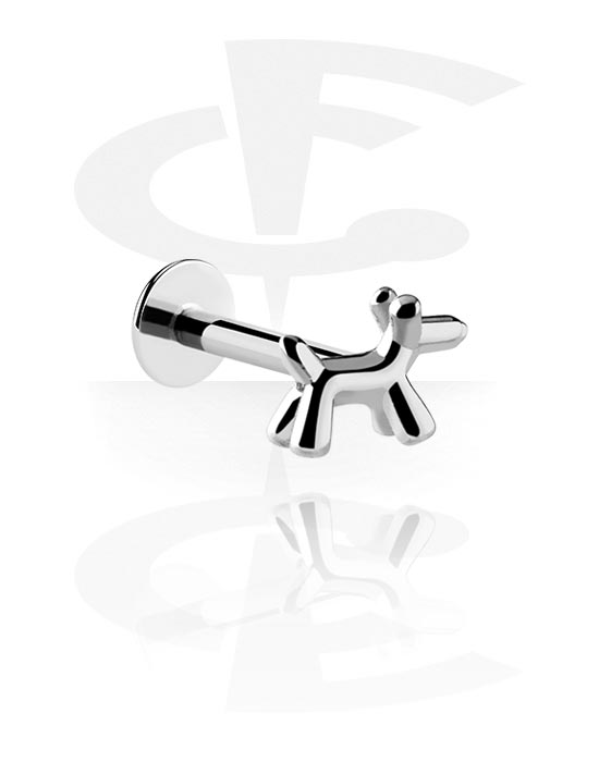 Labrets, Internally Threaded Labret with dog design, Surgical Steel 316L