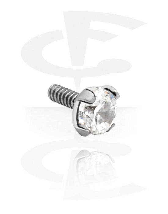 Kuler og staver ++, Jeweled Steel Cast Atttachment for Internally Threaded Pins, Surgical Steel 316L