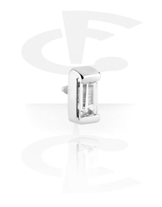Boules, barres & plus, Accessoire pour barres à filetage interne de 1,2 mm avec pierre en cristal, Acier chirurgical 316L