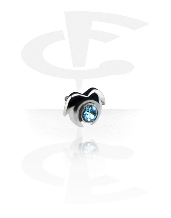 Bolas, barras & más, Jeweled Steel Cast Attachment for Internally Threaded Pins, Acero quirúrgico 316L