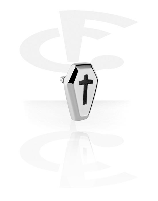 Kulor, stavar & mer, Attachment for internally threaded pins (surgical steel, silver, shiny finish) med Coffin Design, Kirurgiskt stål 316L