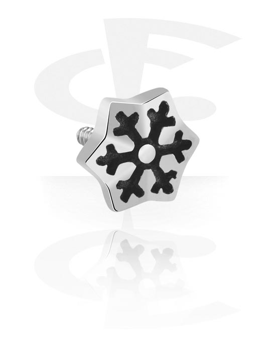 Balls, Pins & More, Attachment for 1.2mm Internally Threaded Pins with snowflake design, Surgical Steel 316L
