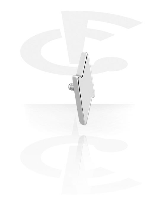 Kugler, stave m.m., Vedhæng til 1,2 mm stav med indvendigt gevind (kirurgisk stål, sølv, blank finish), Kirurgisk stål 316L