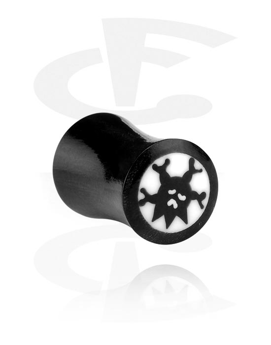 Tunnels & Plugs, Double flared plug (horn, black), Horn