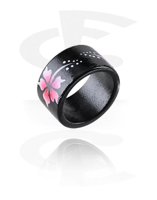 Rings, Ring with flower design, Wood