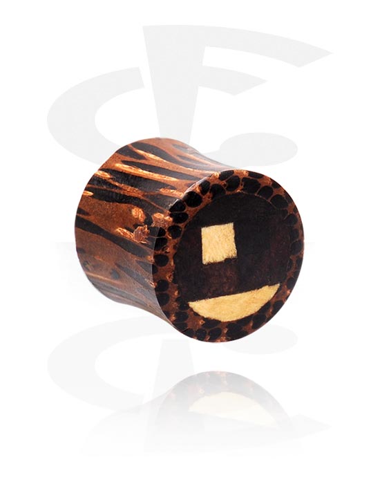 Tunnels og plugs, Double Flared Plug with different wood layers, Wood