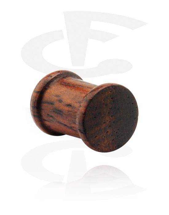 Tuneli & čepovi, Ribbed Wood Plug (Black Rosewood), Organic Materials