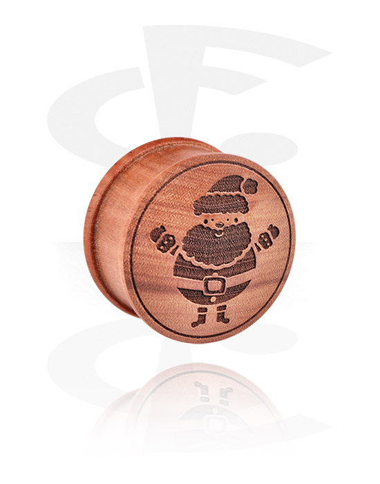 Tunely & plugy, Ribbed Plug with laser engraving, Wood