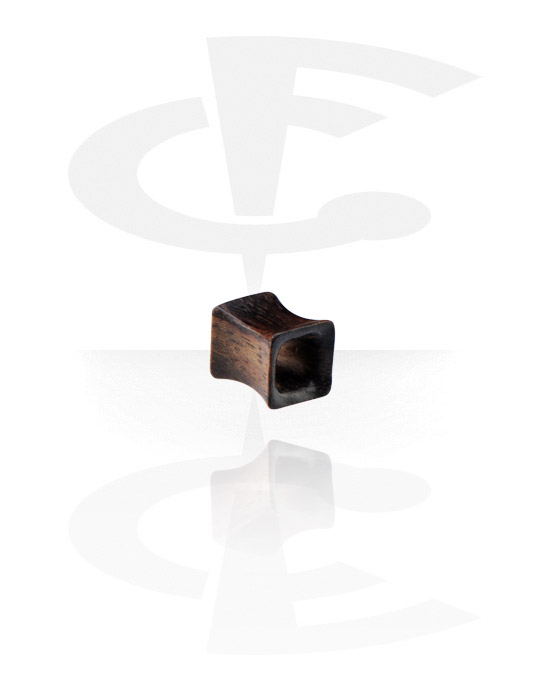 Tunely & plugy, Square Flesh Tunnel, Black Rosewood