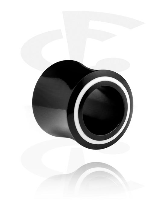 Tunneler & plugger, Dobbeltformet plugg (horn, svart), Horn