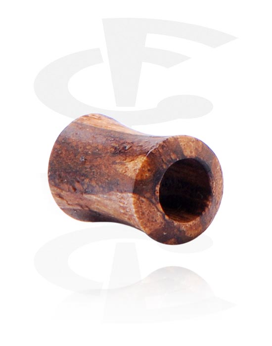 Tunnels & Plugs, Double flared tube, Bois