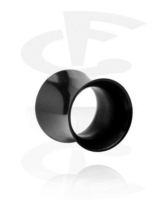 Tunnel & Plugs, Double Flared Tunnel (Horn, schwarz), Horn