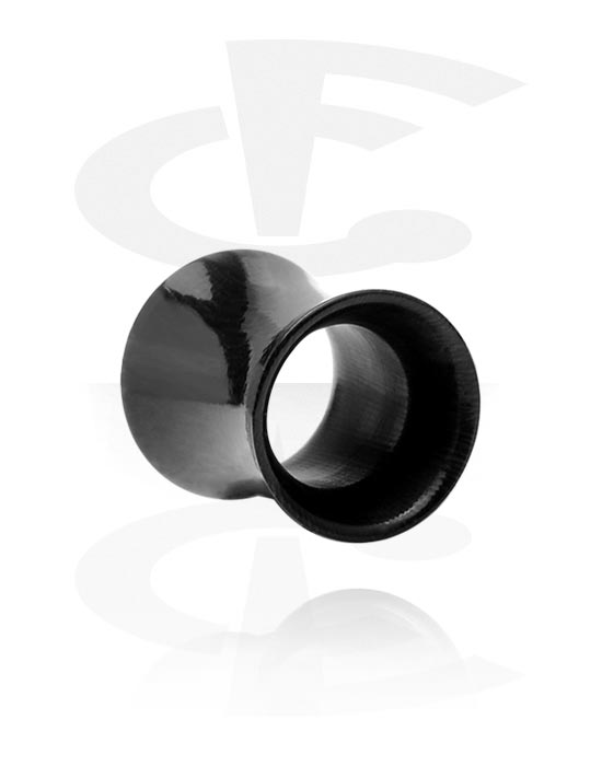 Tunnel & Plugs, Double Flared Tunnel (Horn, schwarz), Horn