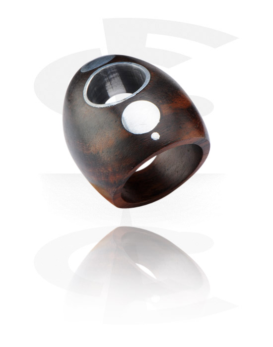 Prstene, Ring with Steel Inlay, Wood