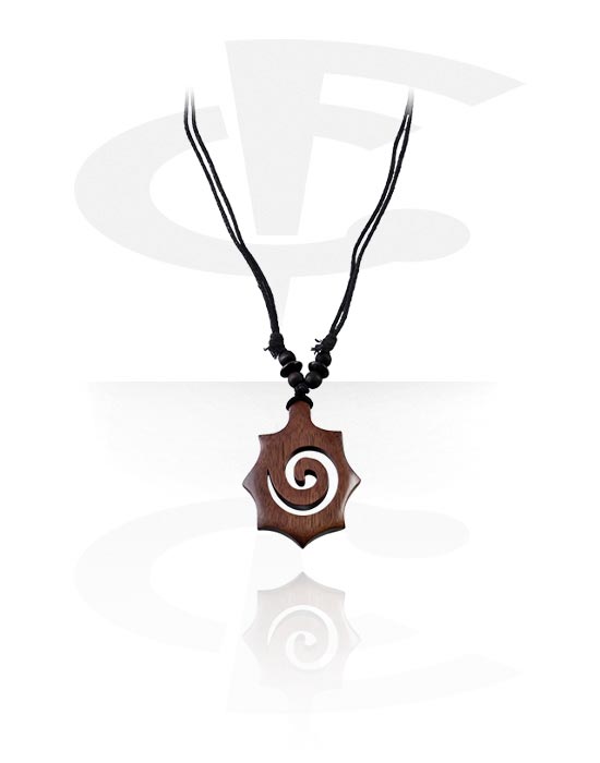 Necklaces, Fashion Necklace with wood pendant, Cotton, Tamarind Wood