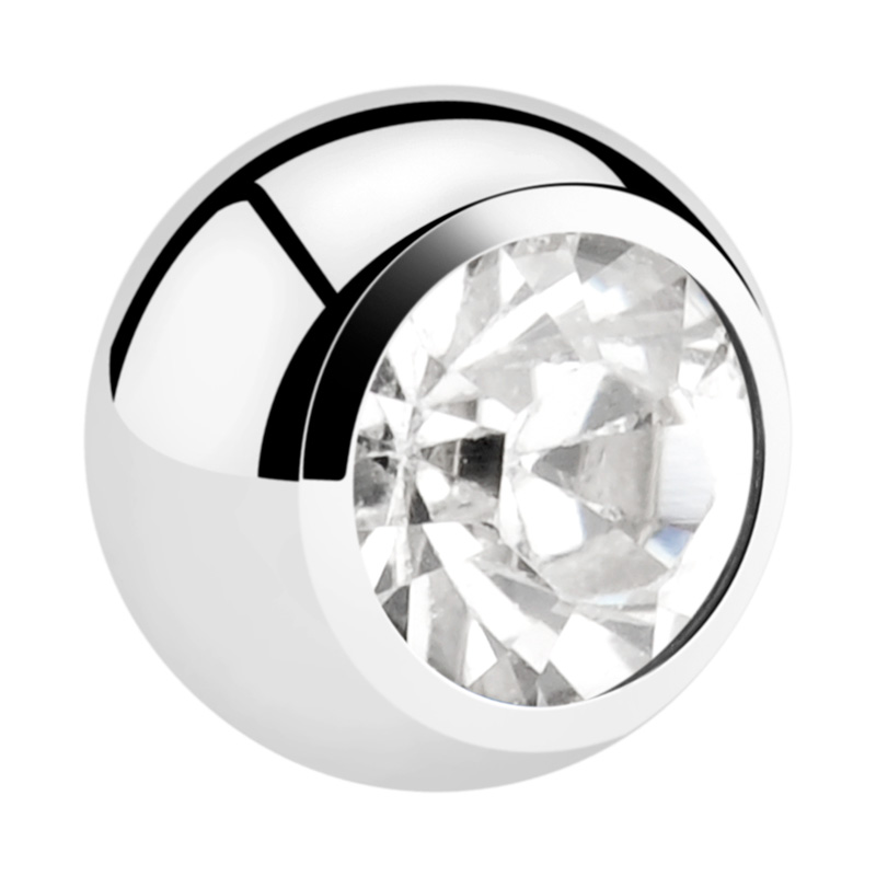 Ball for threaded pins (surgical steel, silver, shiny finish) with