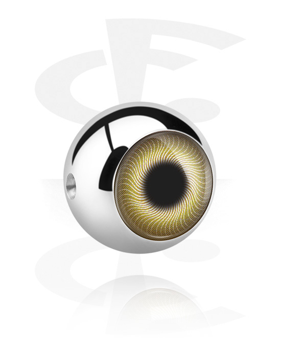 Bolas, barras & mais, Acessório para ball closure rings (aço cirúrgico, prata, acabamento brilhante) com design olho, Aço cirúrgico 316L