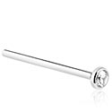 Piercings nez & Septums, Piercing nez droit (acier chirurgical, argent, finition brillante) avec pierre en crystal, Acier chirurgical 316L